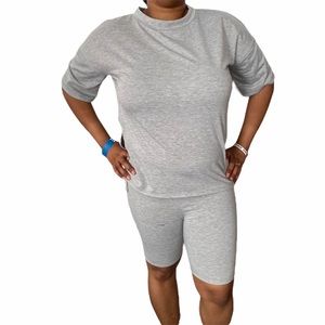 Gray loungewear shorts set size large